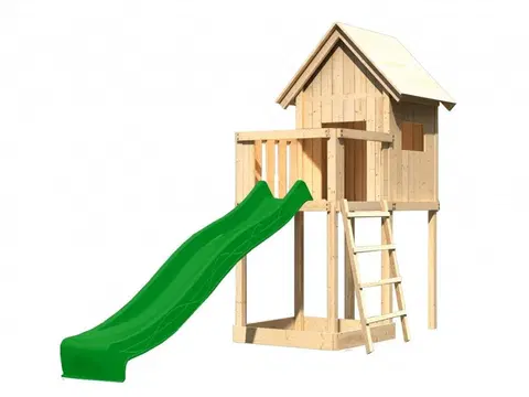 Hracie veže Detský domček so šmýkačkou Dekorhome Zelená