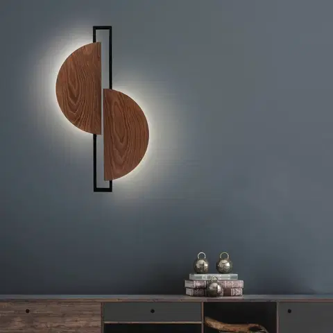 Nástenné svietidlá Euluna Nástenné svietidlo LED Sunrise z dreva