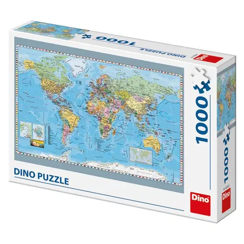 Hračky puzzle DINO - Politická mapa sveta 1000 dielikov