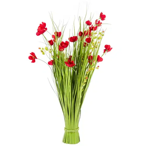 Kvety Väzba umelých lúčnych kvetín 80 cm, červená
