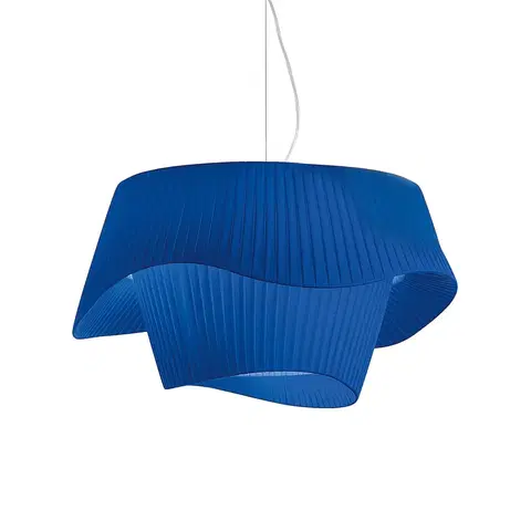 Závesné svietidlá Modo Luce Modo Luce Cocó textilná závesná lampa Ø 60cm modrá