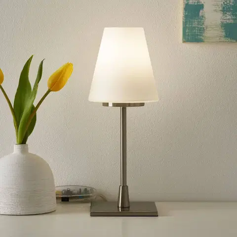 Lampy na nočný stolík Fabas Luce Stolná lampa Lucy Big s dotykovou funkciou, biela