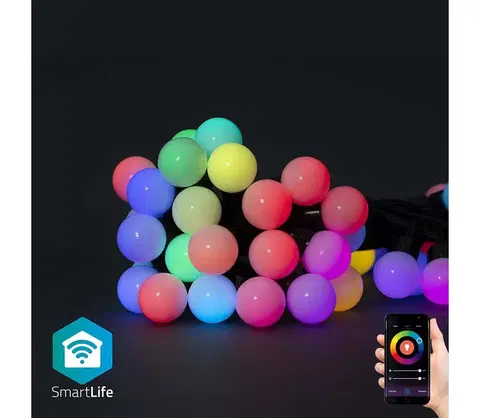 Vianočné osvetlenie  SmartLife LED Wi-Fi RGB 48 LED 10.8 m Android / IOS WIFILP02C48
