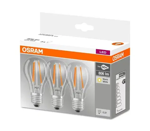 LED osvetlenie Osram SADA 3x LED Žiarovka VINTAGE E27/7W/230V 2700K - Osram 