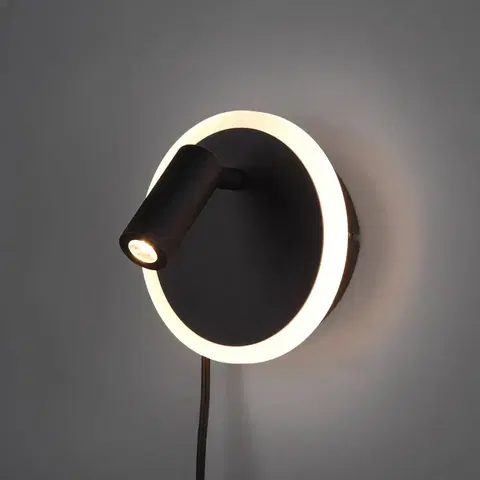Nástenné svietidlá Trio Lighting Nástenná LED lampa Jordan, 2 zdroje, čierna farba