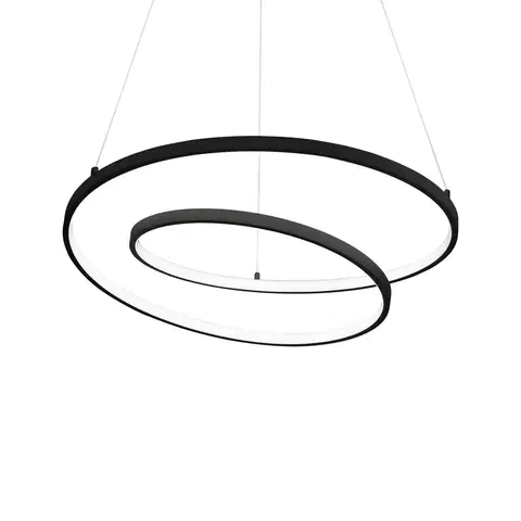 Závesné svietidlá Ideallux Ideal Lux Oz LED závesné svetlo Ø 80 cm čierne