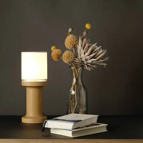 Lampy na nočný stolík Domus Stolová lampa Tintin petit, biely dub/chinc ivory