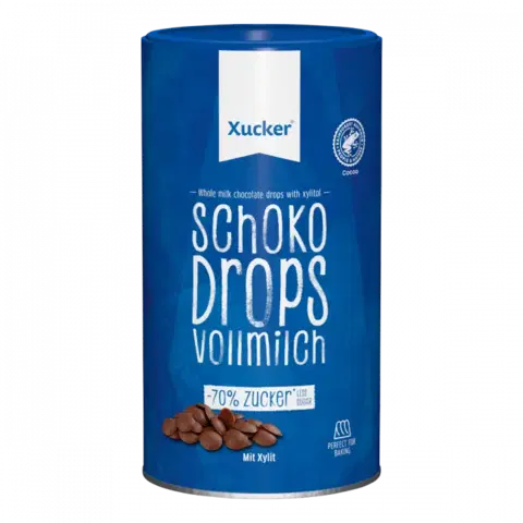 Čokolády Xucker Whole milk chocolate drops 200 g