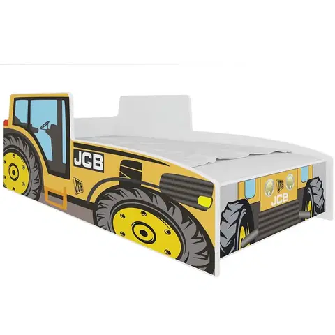 Jednolôžkové postele Detská Posteľ  Traktor 160 žltý + Matrac a Rošt