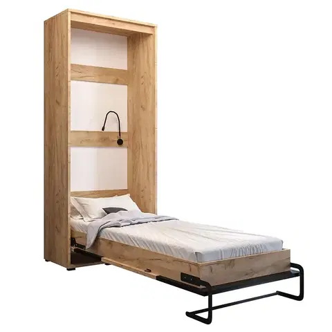 Jednolôžkové postele Sklápacia posteľ  PARADISE 90 Vertikálne CRAFT zlatý/čierny mat