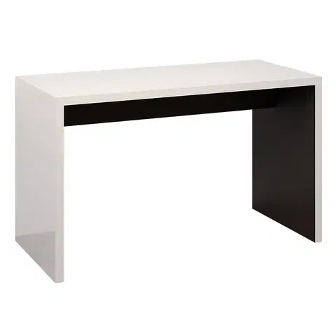 Moderné kancelárske stoly Písací stôl Blisk Čierna perla+Biely Lesk