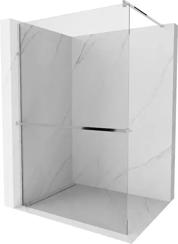 Sprchové dvere MEXEN/S - Kioto+ Sprchová zástena WALK-IN s poličkou a držiakom uterákov 105 x 200, transparent, chróm 800-105-121-01-00