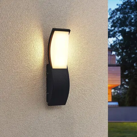Vonkajšie nástenné svietidlá Lucande Lucande Maca LED nástenná lampa exteriérová