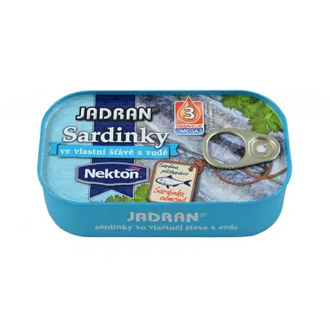 Zdravé potraviny Nekton Sardinky vo vlastnej šťave JADRAN 125 g