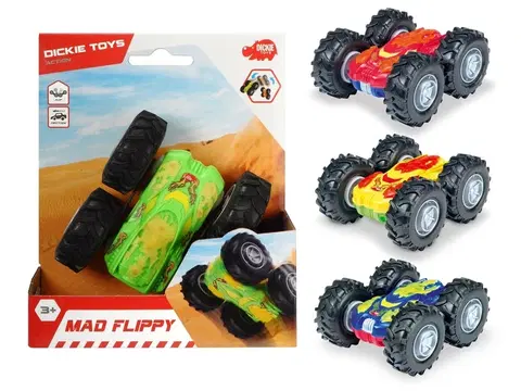 Hračky - autíčka DICKIE - Auto Mad Flippy, 4 druhy