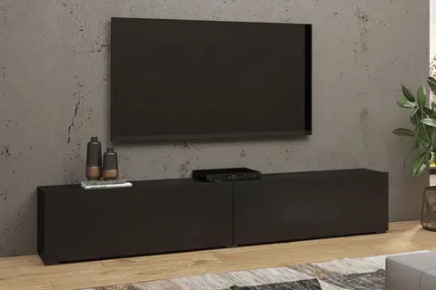 TV stolíky EMMA 40 moderný tv stolík čierna/ dub wotan
