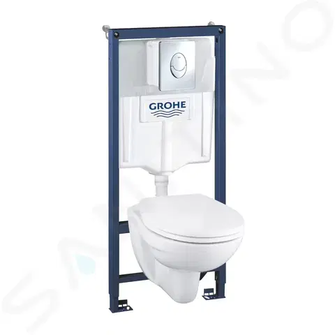 Kúpeľňa GROHE - Solido Set predstenovej inštalácie, klozetu a dosky, SoftClose, tlačidlo Skate Air, chróm 39192000