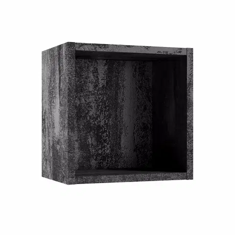 Závesné kúpeľňové skrinky Kúpeľňová skrinka Qubik čierny betón 30x30x20