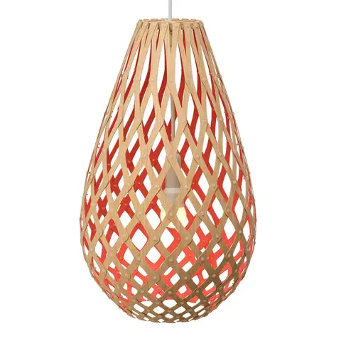 Závesné svietidlá david trubridge david trubridge Koura závesná 50cm bambus-červená