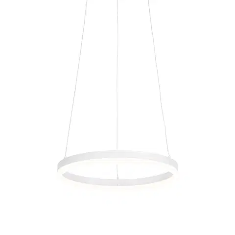 Zavesne lampy Dizajnové závesné svietidlo biele 40 cm vrátane LED 3-stupňovo stmievateľné - Anello