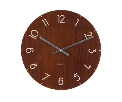 Hodiny Nástenné hodiny KA5619DW, Karlsson Wood medium Dark, 40cm