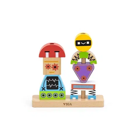Drevené hračky VIGA - Drevené kocky Robot
