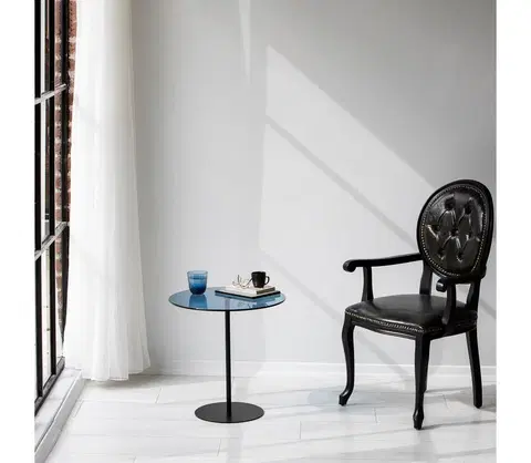 Odkladacie stolíky  Odkladací stolík CHILL 50x50 cm čierna/modrá 