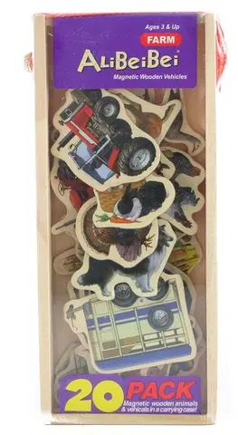 Kreatívne a výtvarné hračky LAMPS - Magnetky drevené farma 20ks
