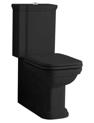 Kúpeľňa KERASAN - WALDORF WC kombi, spodný/zadný odpad, čierna-chrom WCSET25-WALDORF