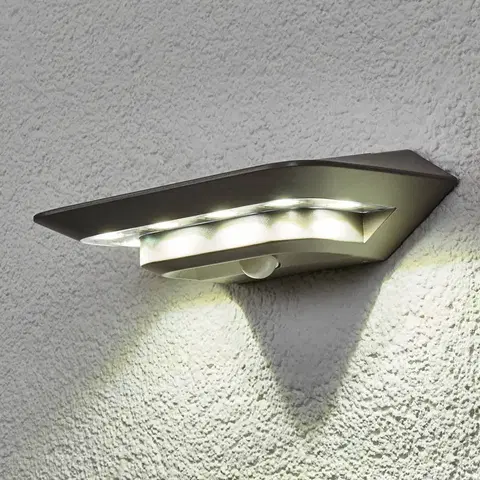 Solarné lampy na stenu LUTEC Solárne nástenné svetlo Ghost LED, detektor pohybu