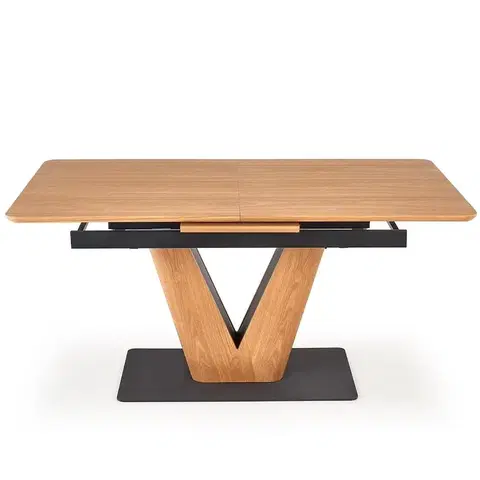 Stoly v podkrovnom štýle Rozkladací stôl Umberto 160/200x90cm Mdf/Oceľ – Dub Naturalny/Čierna