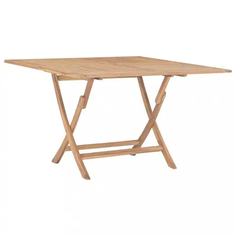 Záhradné stoly Skladací záhradný stôl 120x120 cm teakové drevo Dekorhome