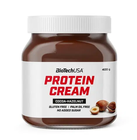 Arašidové a iné maslá Protein Cream - Biotech USA 400 g Cocoa+Hazelnut