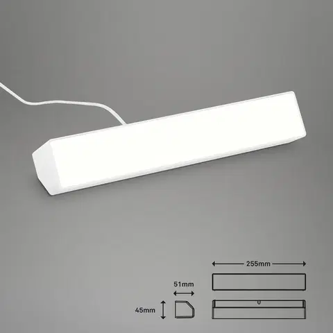 SmartHome bodové svetlá Briloner LED nástenná umývačka Muro S, CCT, RGB, stmievateľná, biela