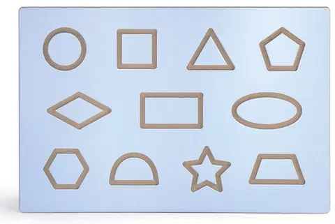 Drevené hračky VIGA - Drevená tabuľa s tvarmi 60x40cm