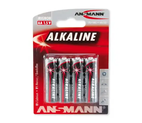 Predlžovacie káble Ansmann Ansmann 09629 LR6 AA RED - 4ks alkalická batéria 1,5V 
