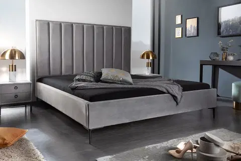 Postele LuxD Dizajnová posteľ Gallia 160 x 200 cm strieborno-sivá