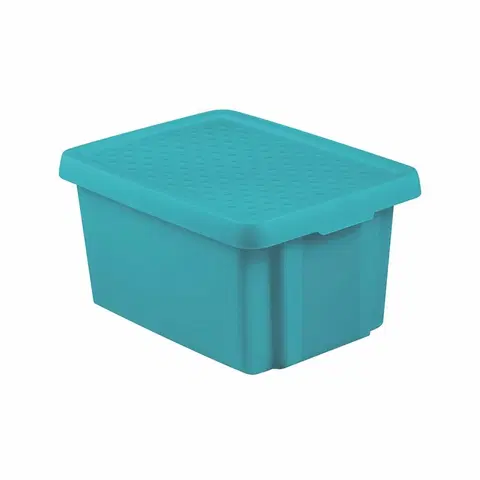 Úložné boxy Curver Úložný box ESSENTIALS 16l s víkem modrý 