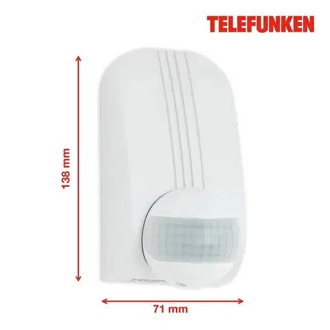Detektory pohybu / Senzory Telefunken Detektor pohybu Funchal, max. 1 000 W LED, biela