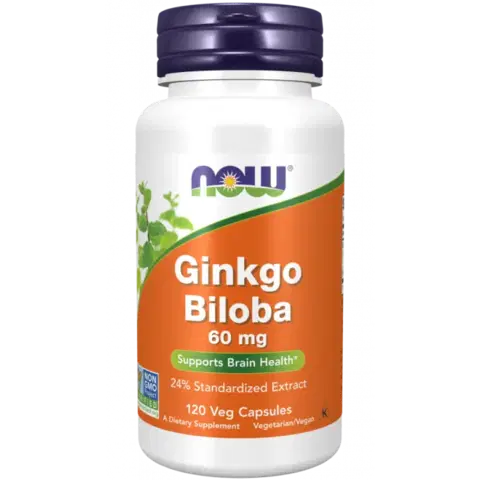 Nootropiká a mozog NOW Foods Ginkgo Biloba 60 mg 120 kaps.