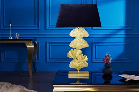 Stolné lampy LuxD 27659 Dizajnová stolová lampa Rashid 78 cm čierno-zlatá