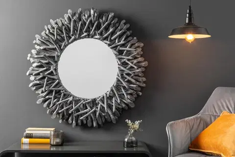 Zrkadlá LuxD Dizajnové nástenné zrkadlo Kenley, , sivé 20 cm x  21253