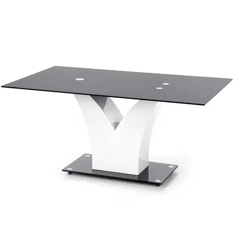 Stoly v podkrovnom štýle Stôl Vesper 160 Sklo/Mdf – Čierna/Biely