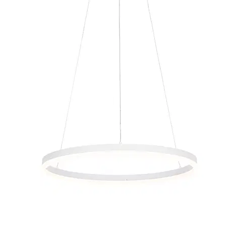 Zavesne lampy Dizajnové závesné svietidlo biele 60 cm vrátane LED 3-stupňovo stmievateľné - Anello