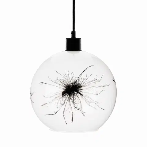 Závesné svietidlá Euluna Závesná lampa Ball púpavový dekór na boku Ø 25 cm
