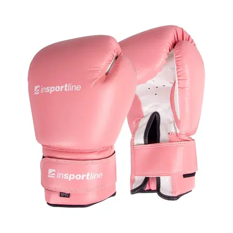 Boxerské rukavice Boxerské rukavice inSPORTline Ravna ružovo-biela - 8oz