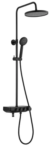 Sprchy a sprchové panely AQUALINE - FARRAO sprchový stĺp s batériou a napúšťaním, čierna mat SL450B