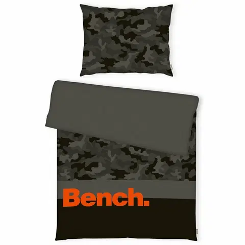 Obliečky Bench Bavlnené obliečky sivo-čierna, 140 x 200 cm, 70 x 90 cm