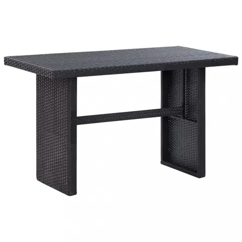 Záhradné stoly Záhradný stôl polyratan Dekorhome Čierna