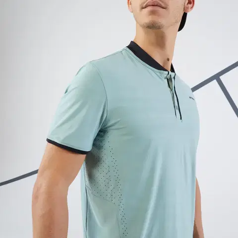 bedminton Pánske tenisové tričko Dry+ krátky rukáv zelené